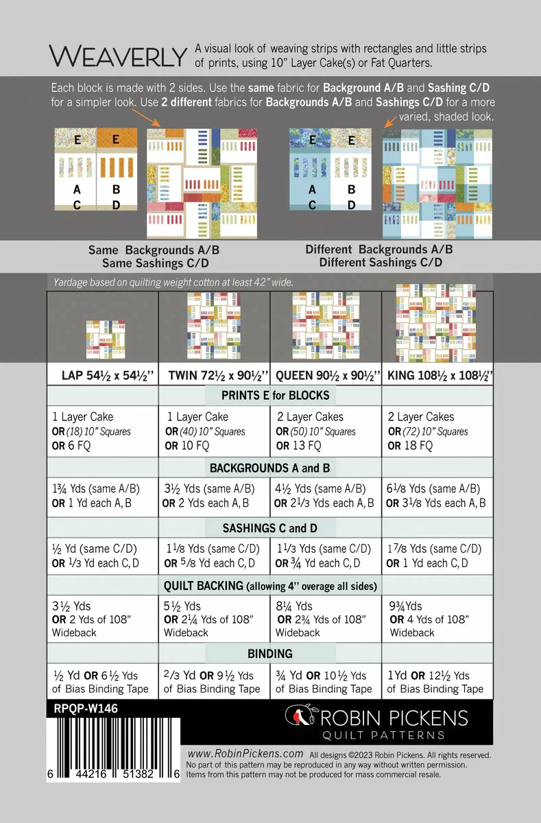 MODA Weaverly Quilt Pattern By Robin Pickens 4 MODA Weaverly Quilt Pattern By Robin Pickens - Image 2